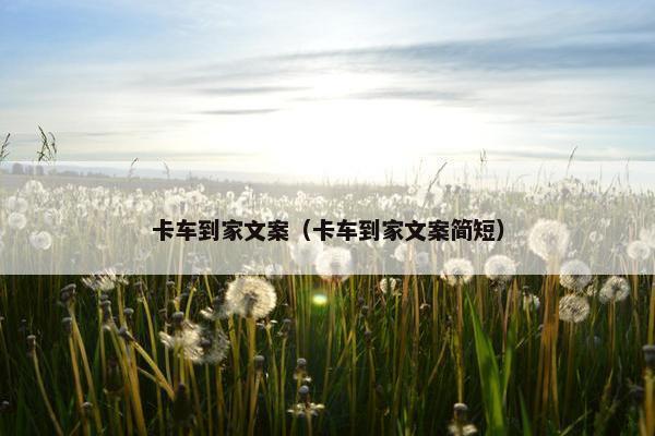 卡车到家文案（卡车到家文案简短）