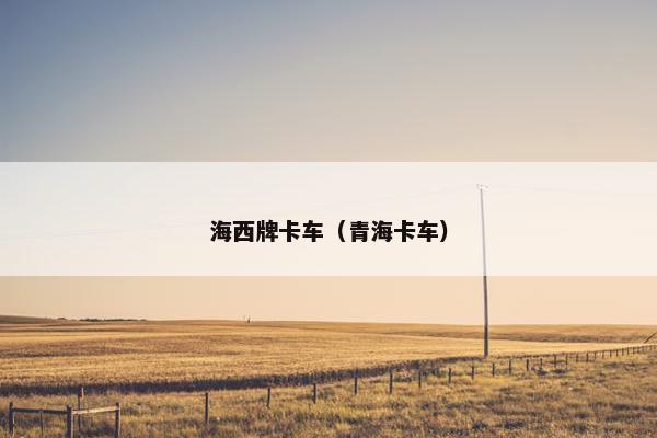 海西牌卡车（青海卡车）