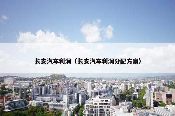 长安汽车利润（长安汽车利润分配方案）