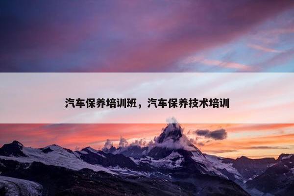 汽车保养培训班，汽车保养技术培训