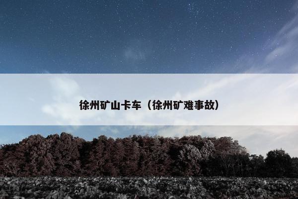徐州矿山卡车（徐州矿难事故）