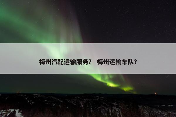 梅州汽配运输服务？ 梅州运输车队？