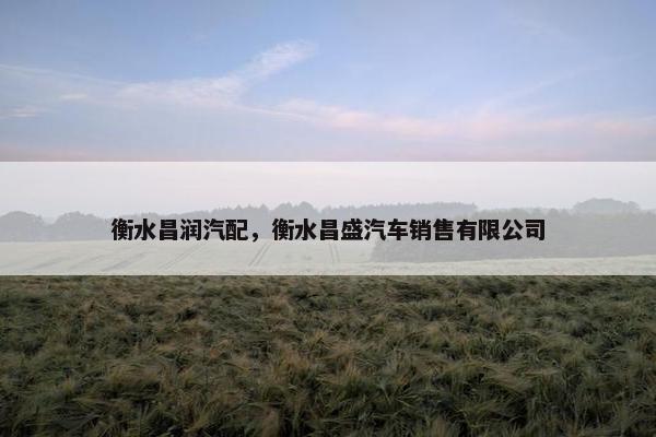 衡水昌润汽配，衡水昌盛汽车销售有限公司