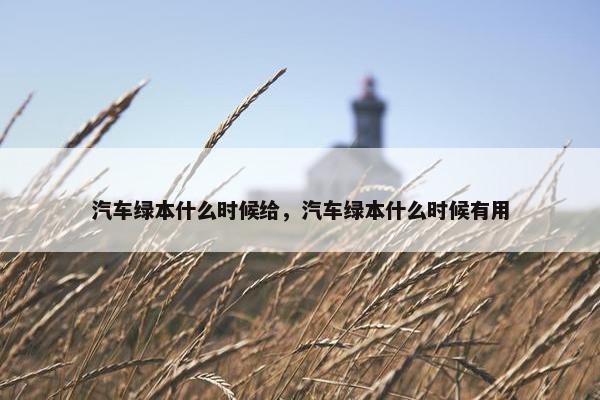 汽车绿本什么时候给，汽车绿本什么时候有用