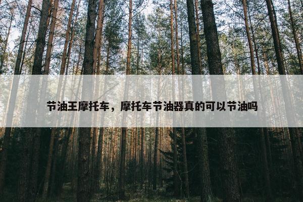 节油王摩托车，摩托车节油器真的可以节油吗