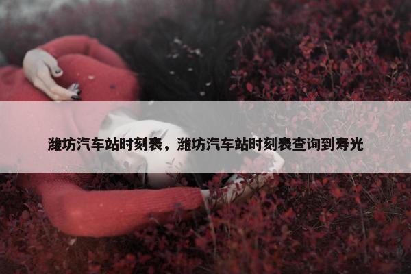 潍坊汽车站时刻表，潍坊汽车站时刻表查询到寿光