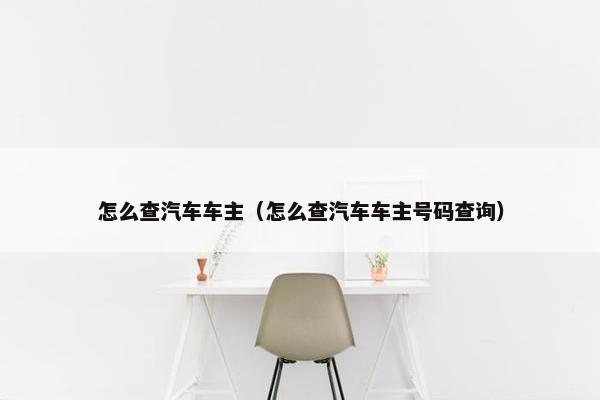 怎么查汽车车主（怎么查汽车车主号码查询）