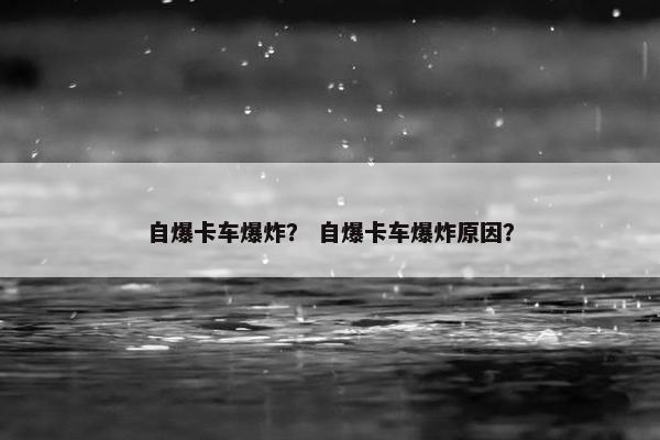 自爆卡车爆炸？ 自爆卡车爆炸原因？