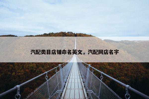 汽配类目店铺命名英文，汽配网店名字