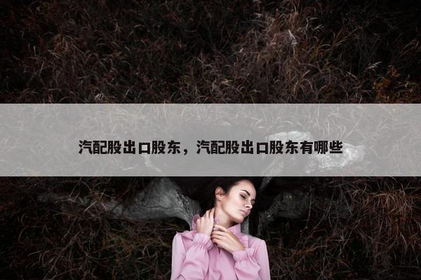 汽配股出口股东，汽配股出口股东有哪些