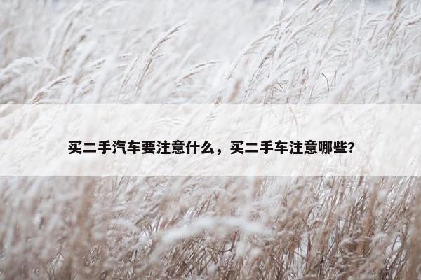 买二手汽车要注意什么，买二手车注意哪些?