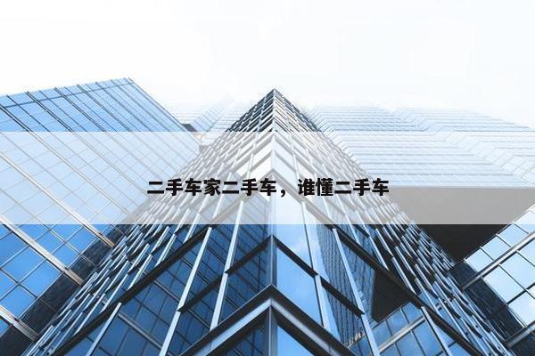 二手车家二手车，谁懂二手车