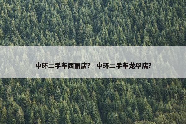 中环二手车西丽店？ 中环二手车龙华店？