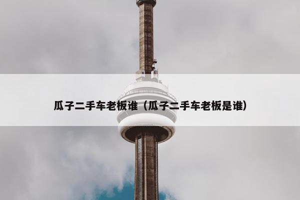 瓜子二手车老板谁（瓜子二手车老板是谁）