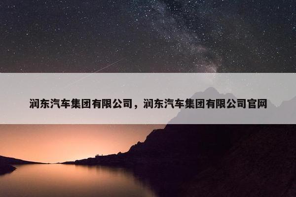 润东汽车集团有限公司，润东汽车集团有限公司官网