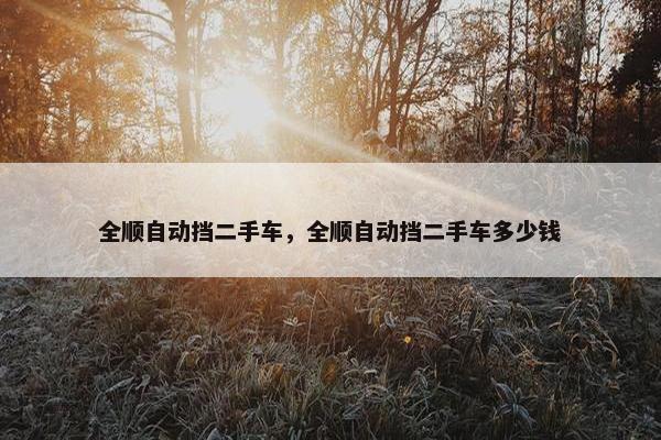 全顺自动挡二手车，全顺自动挡二手车多少钱