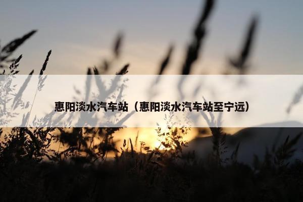 惠阳淡水汽车站（惠阳淡水汽车站至宁远）