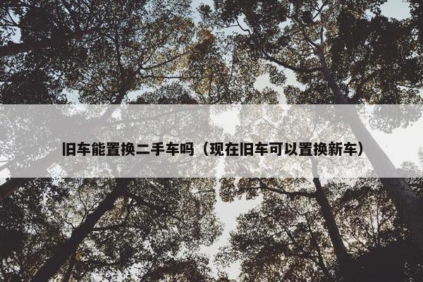 旧车能置换二手车吗（现在旧车可以置换新车）