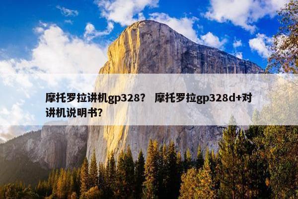摩托罗拉讲机gp328？ 摩托罗拉gp328d+对讲机说明书？