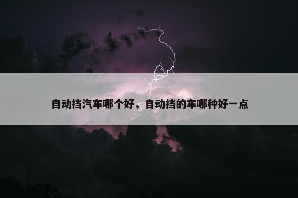 自动挡汽车哪个好，自动挡的车哪种好一点