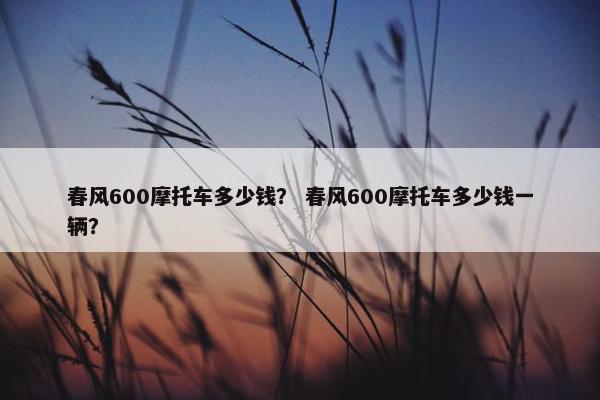 春风600摩托车多少钱？ 春风600摩托车多少钱一辆？