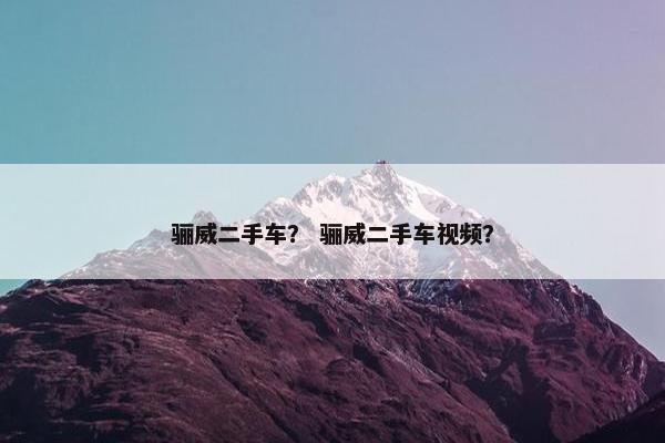 骊威二手车？ 骊威二手车视频？