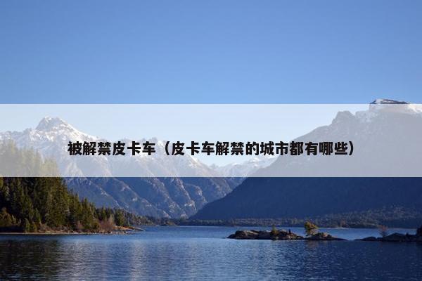被解禁皮卡车（皮卡车解禁的城市都有哪些）