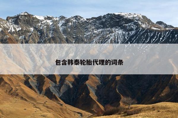 包含韩泰轮胎代理的词条