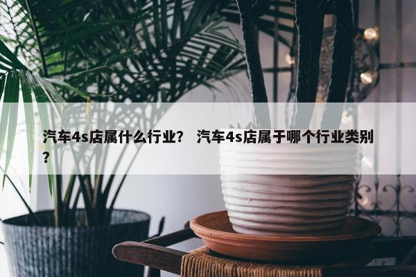 汽车4s店属什么行业？ 汽车4s店属于哪个行业类别？