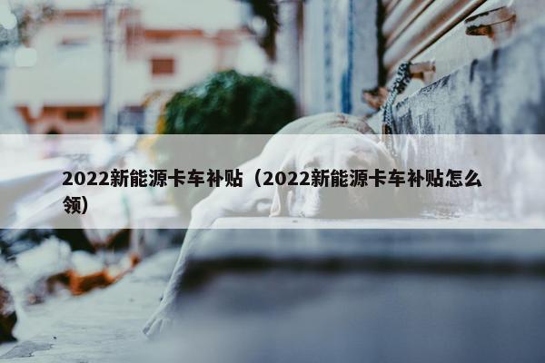 2022新能源卡车补贴（2022新能源卡车补贴怎么领）