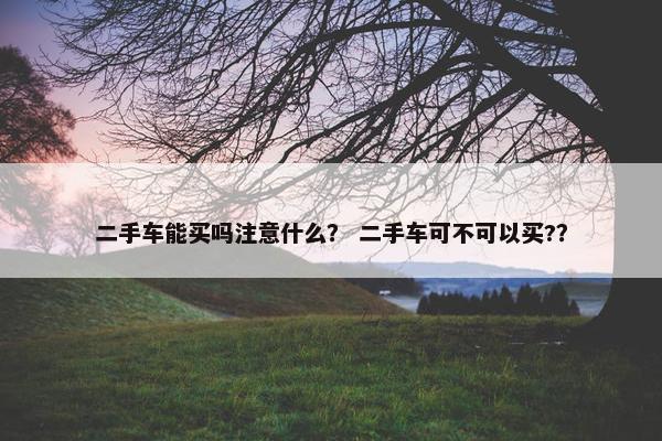 二手车能买吗注意什么？ 二手车可不可以买?？