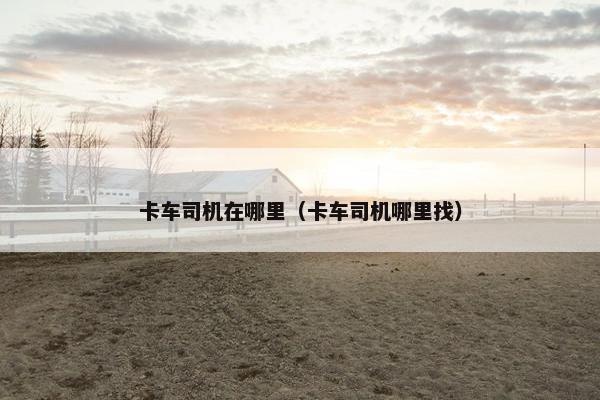 卡车司机在哪里（卡车司机哪里找）
