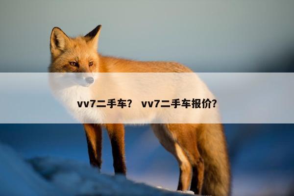 vv7二手车？ vv7二手车报价？