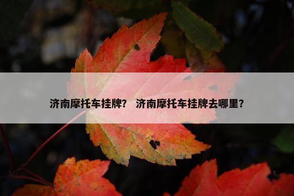 济南摩托车挂牌？ 济南摩托车挂牌去哪里？