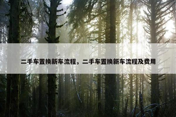 二手车置换新车流程，二手车置换新车流程及费用