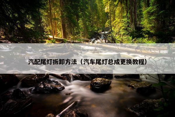 汽配尾灯拆卸方法（汽车尾灯总成更换教程）