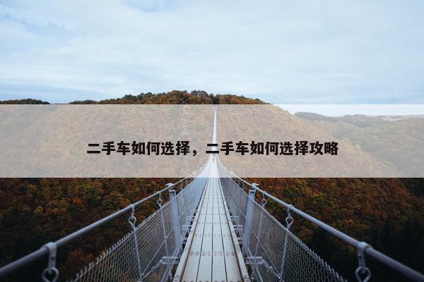 二手车如何选择，二手车如何选择攻略