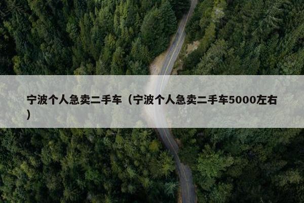 宁波个人急卖二手车（宁波个人急卖二手车5000左右）