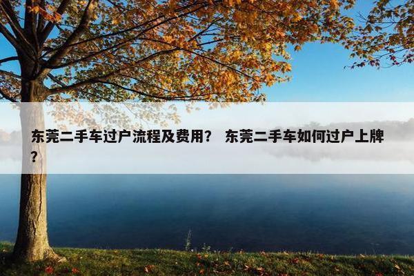 东莞二手车过户流程及费用？ 东莞二手车如何过户上牌？