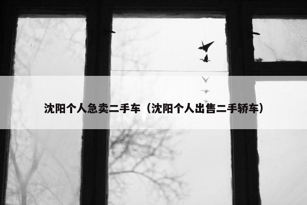 沈阳个人急卖二手车（沈阳个人出售二手轿车）