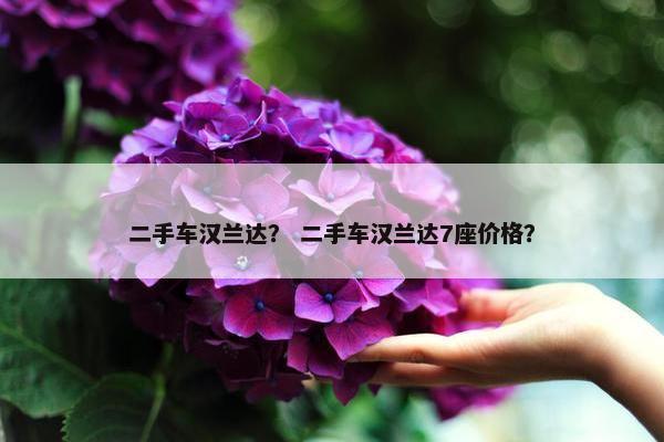 二手车汉兰达？ 二手车汉兰达7座价格？