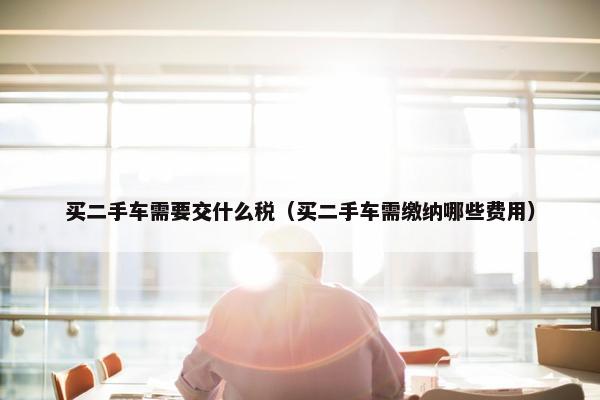 买二手车需要交什么税（买二手车需缴纳哪些费用）