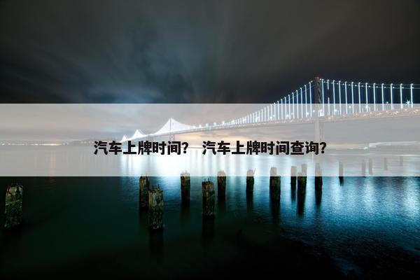 汽车上牌时间？ 汽车上牌时间查询？