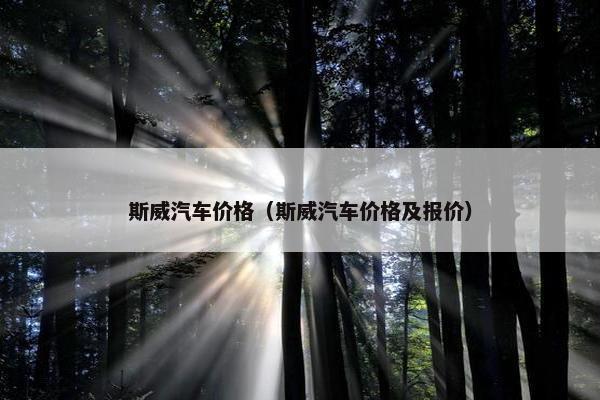 斯威汽车价格（斯威汽车价格及报价）