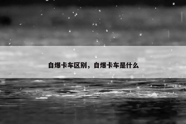 自爆卡车区别，自爆卡车是什么