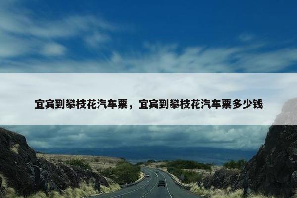 宜宾到攀枝花汽车票，宜宾到攀枝花汽车票多少钱