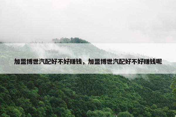 加盟博世汽配好不好赚钱，加盟博世汽配好不好赚钱呢