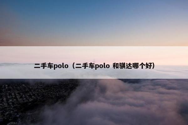 二手车polo（二手车polo 和骐达哪个好）