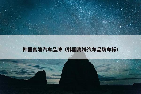 韩国高端汽车品牌（韩国高端汽车品牌车标）