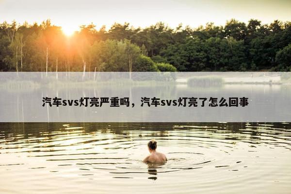 汽车svs灯亮严重吗，汽车svs灯亮了怎么回事